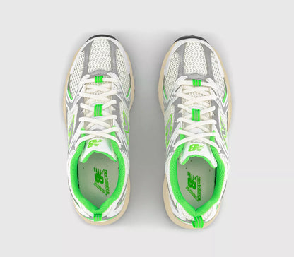 NB530 | White Green Silver Off White